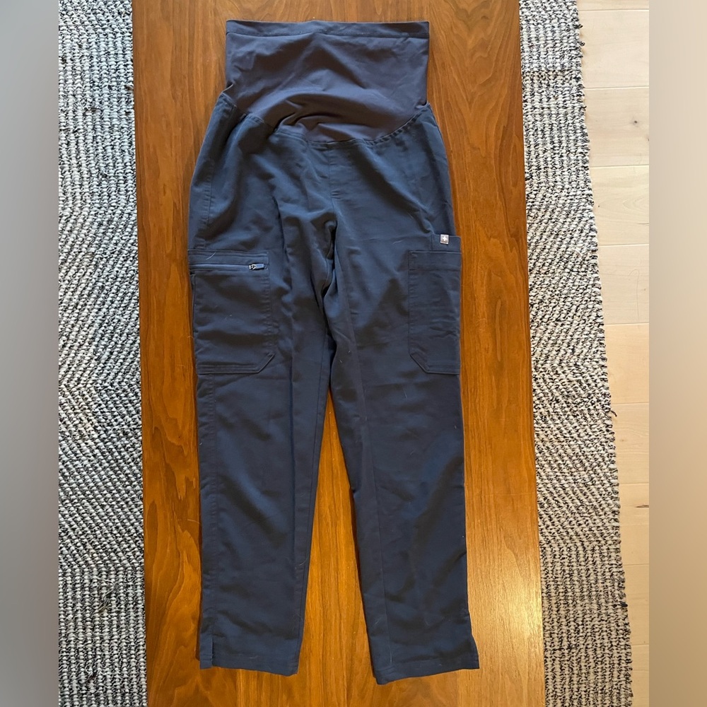 Figs maternity dark blue-gray dark harbor XXSP yola skinny scrub pants